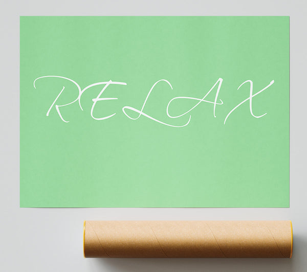 Bathroom Quote Relax Green Poster