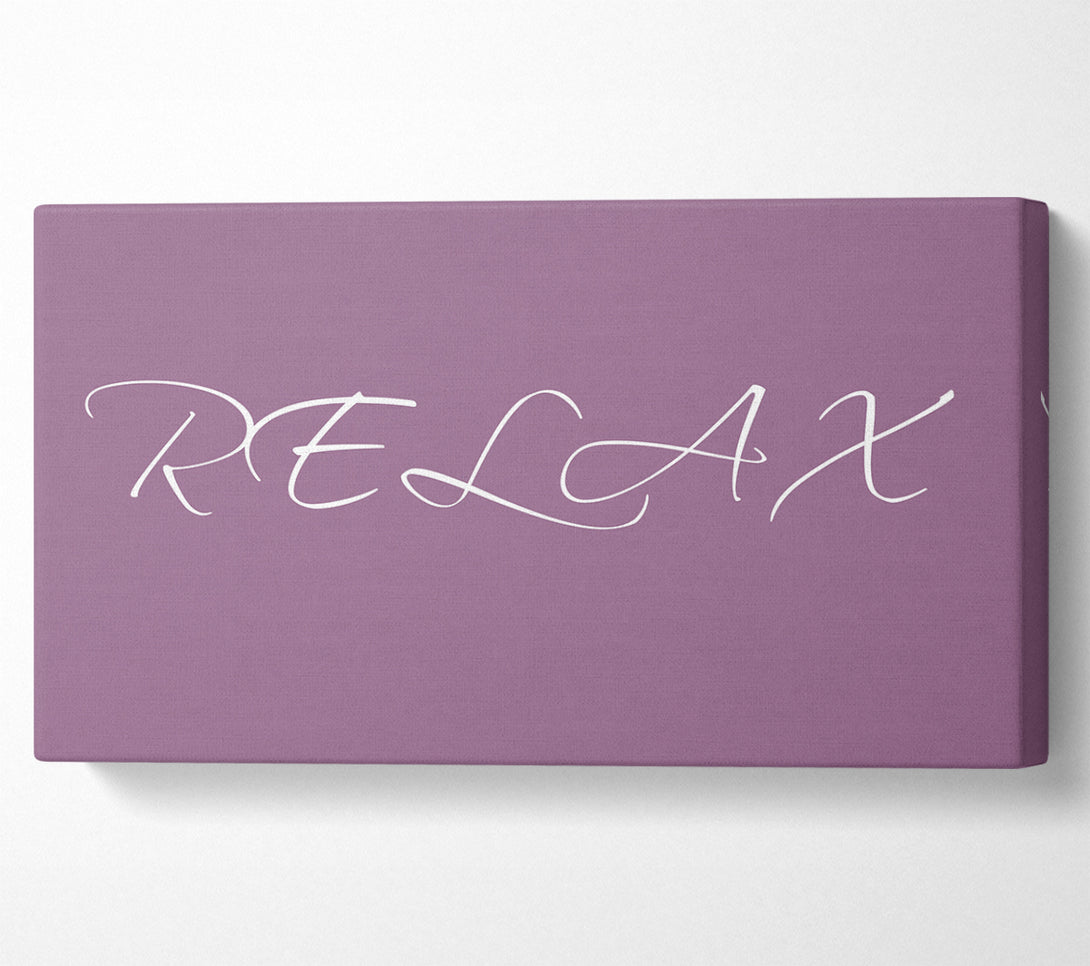  A Canvas Print of Bathroom Quote Relax Dusty Pink Canvas Print