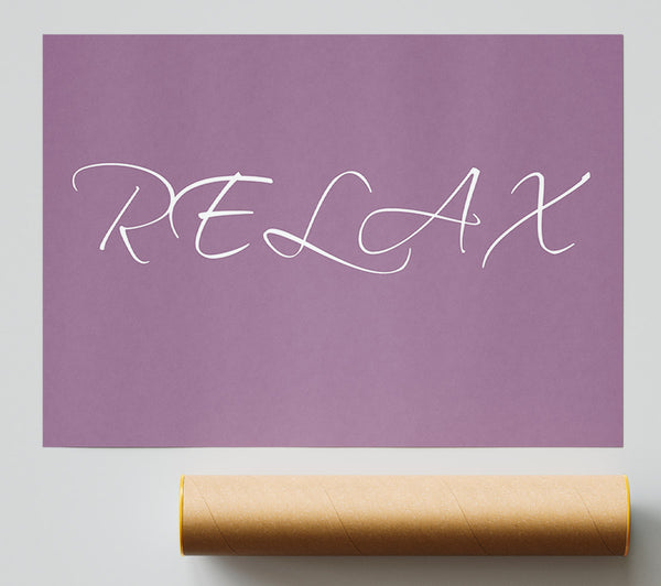 Bathroom Quote Relax Dusty Pink Poster