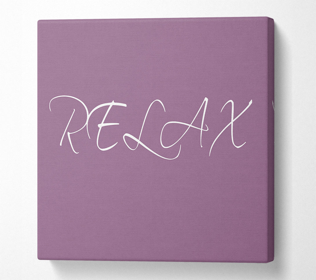  A Canvas Print of Bathroom Quote Relax Dusty Pink Canvas Print