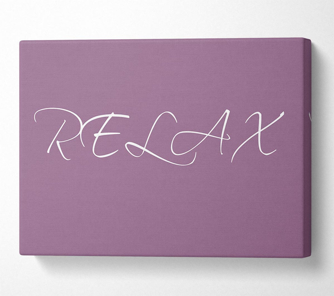  A Canvas Print of Bathroom Quote Relax Dusty Pink Canvas Print