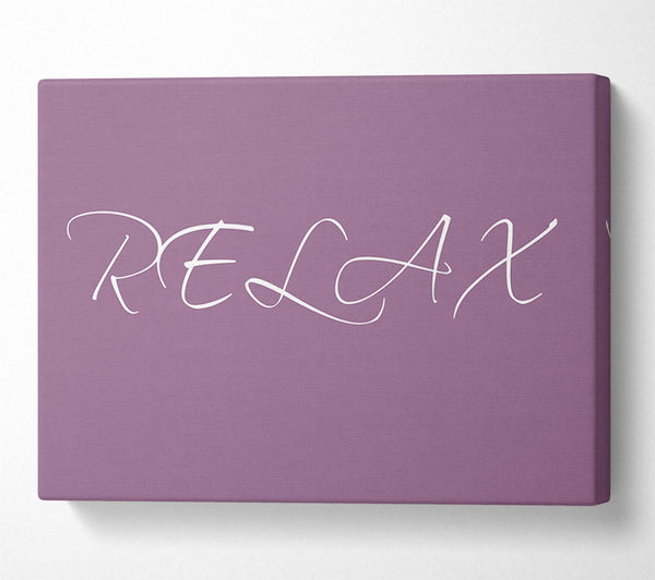  A Canvas Print of Bathroom Quote Relax Dusty Pink Canvas Print