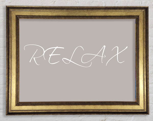 Bathroom Quote Relax Beige Framed Print