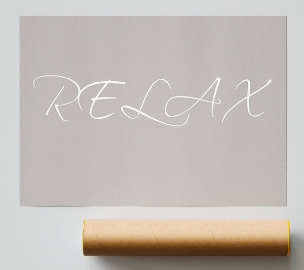 Bathroom Quote Relax Beige Print