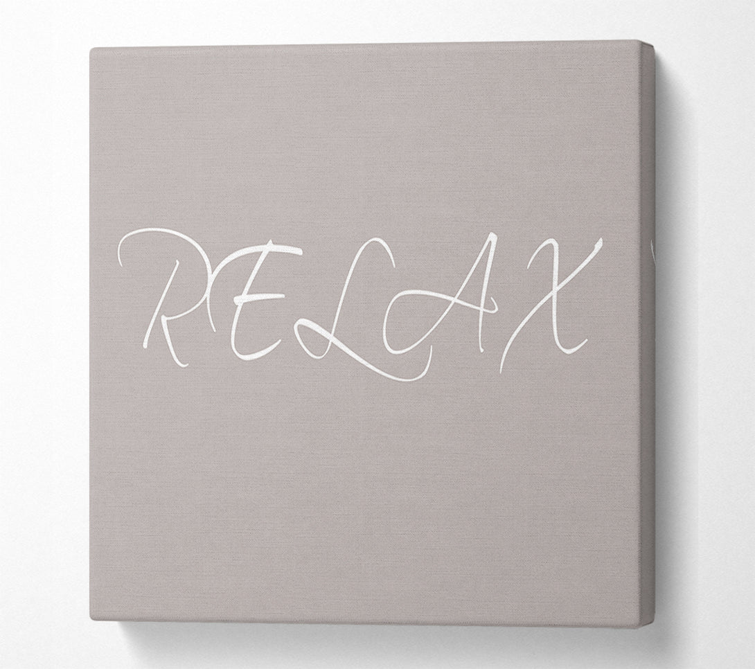  A Canvas Print of Bathroom Quote Relax Beige Canvas Wall Art