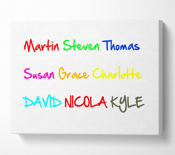  A Canvas Print of Your Name In A Choice Of Colours White Canvas Art