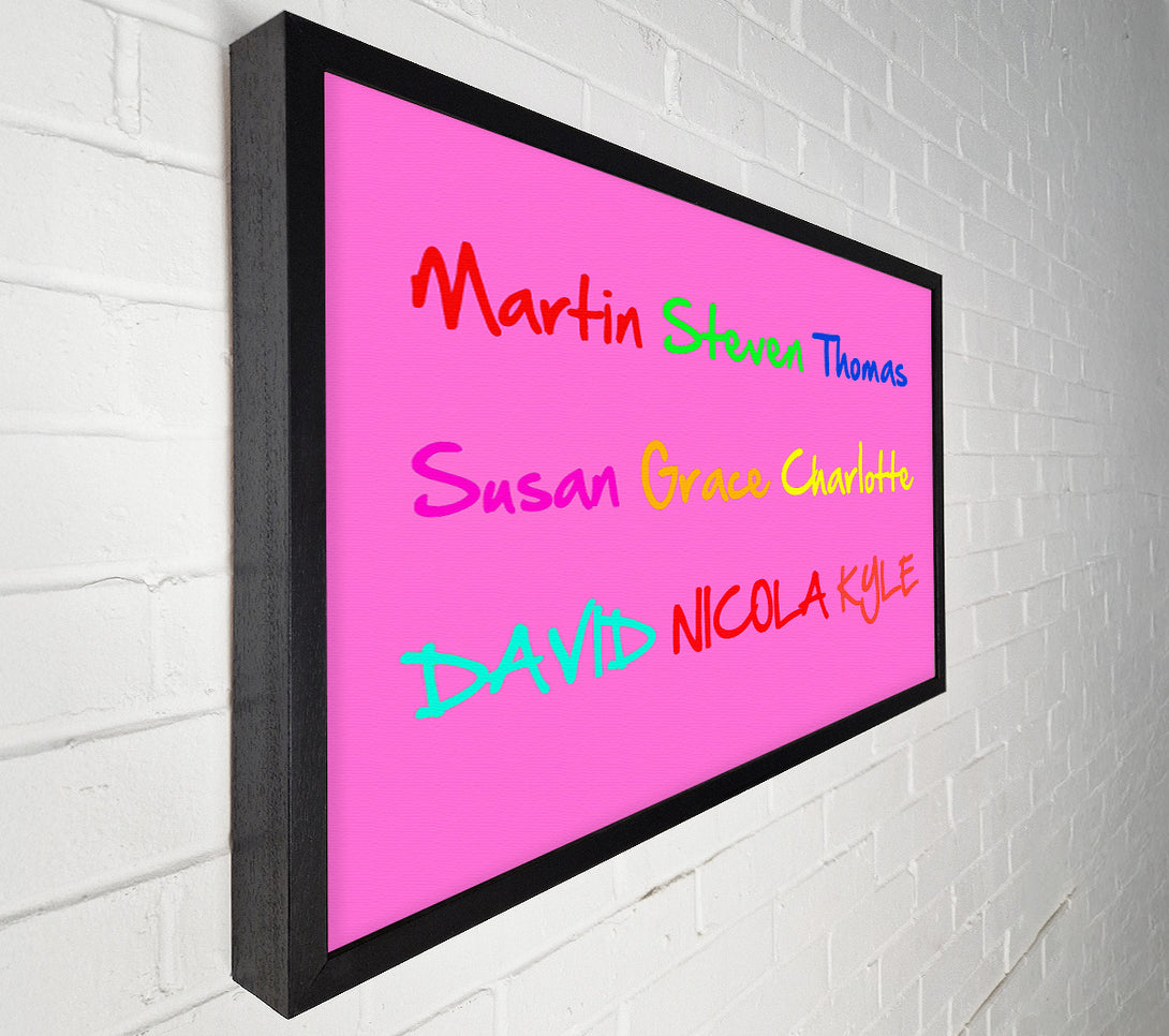  A Canvas Print of Girls Room Quote Your Name In A Choice Of Colours Vivid Pink Canvas Print
