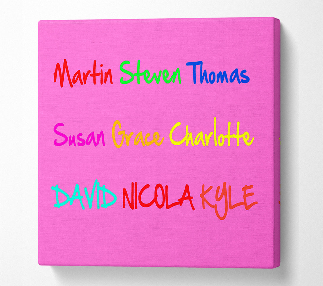  A Canvas Print of Girls Room Quote Your Name In A Choice Of Colours Vivid Pink Canvas Print