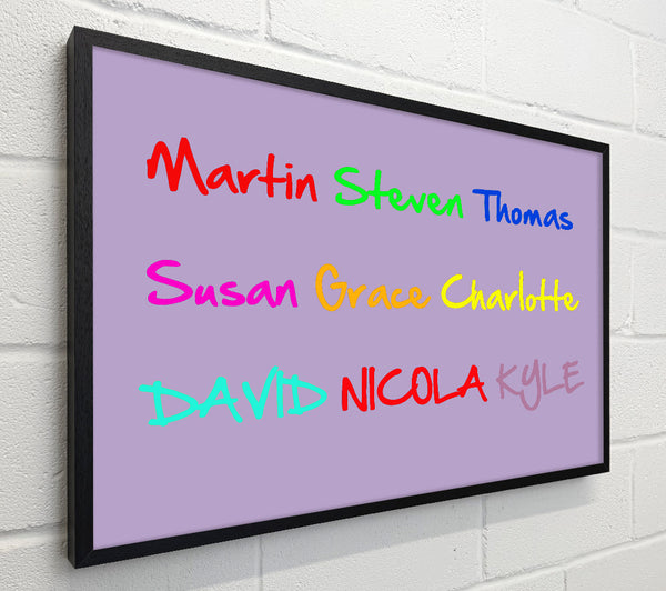 Your Name In A Choice Of Colours Lilac