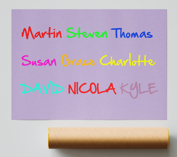 Your Name In A Choice Of Colours Lilac Print