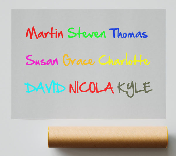 Your Name In A Choice Of Colours Grey Poster