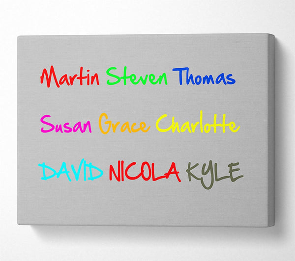  A Canvas Print of Your Name In A Choice Of Colours Grey Canvas Print