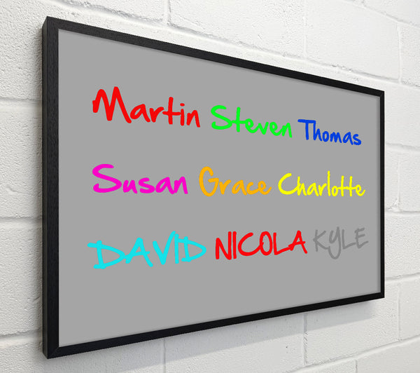 Your Name In A Choice Of Colours Grey White