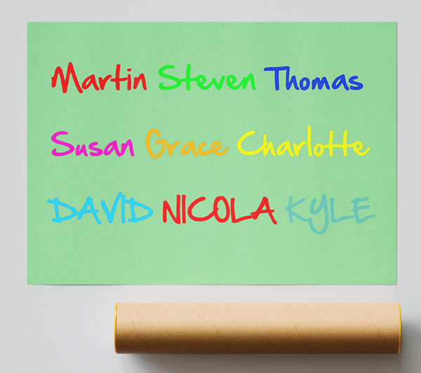 Your Name In A Choice Of Colours Green Poster