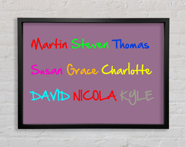 Your Name In A Choice Of Colours Dusty Pink Framed Print