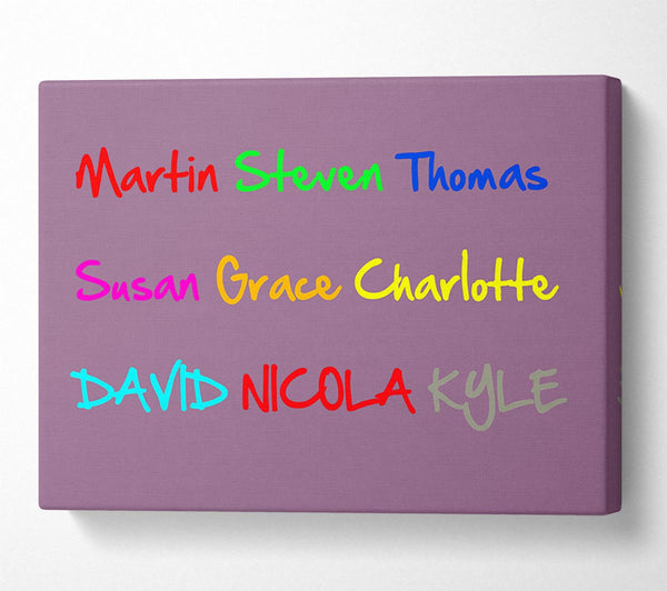  A Canvas Print of Your Name In A Choice Of Colours Dusty Pink Canvas Art