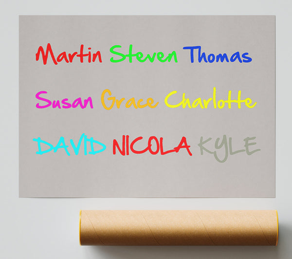 Your Name In A Choice Of Colours Beige Poster