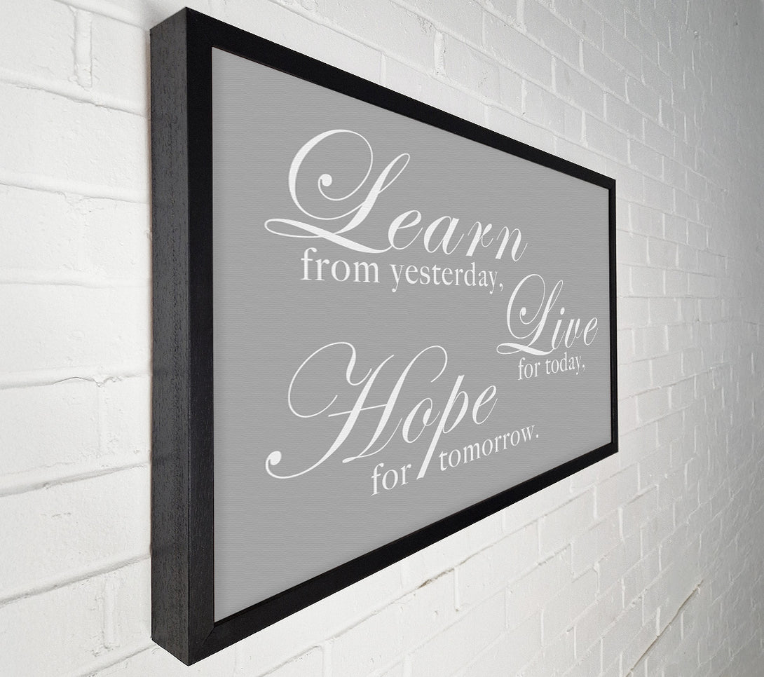  A Canvas Print of Home Quote Learn Live Hope Grey White Canvas Wall Art