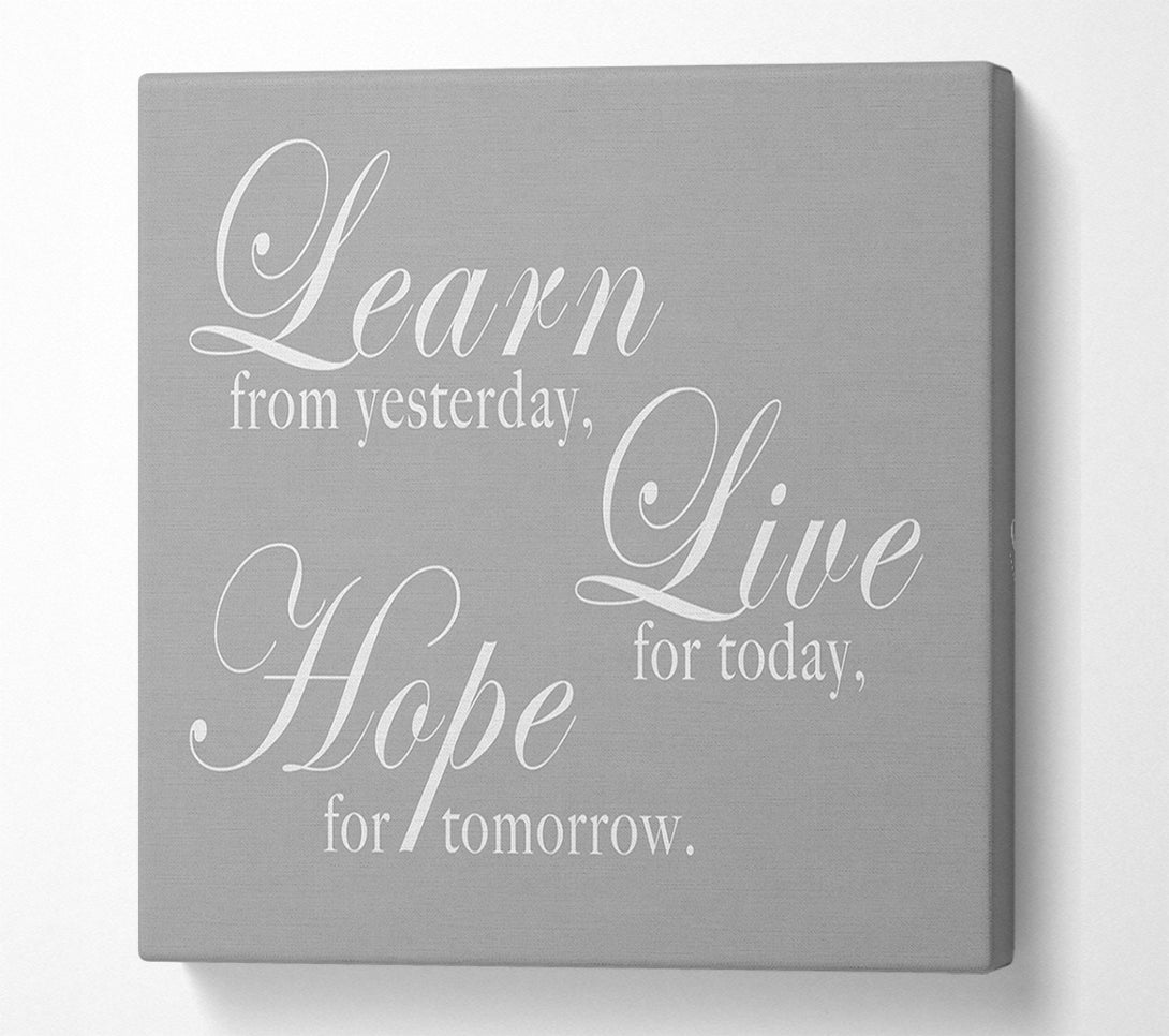  A Canvas Print of Home Quote Learn Live Hope Grey White Canvas Wall Art