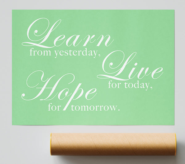 Home Quote Learn Live Hope Green Print