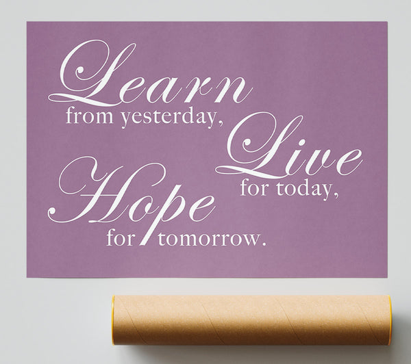 Learn Live Hope Dusty Pink Giclee Print