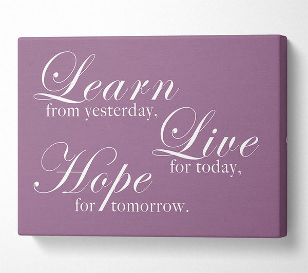  A Canvas Print of Learn Live Hope Dusty Pink Canvas Art