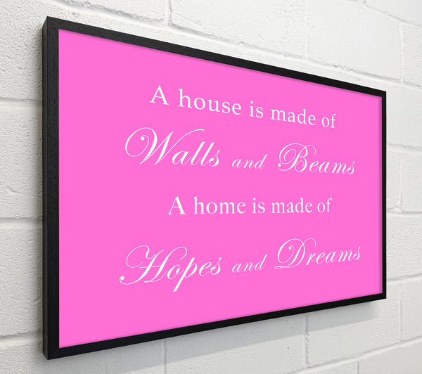 Home Quote Walls n Beams Hopes n Dreams Vivid Pink