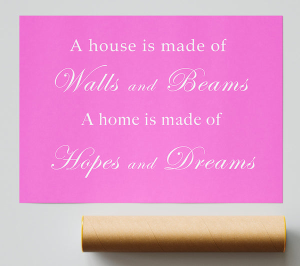 Home Quote Walls N Beams Hopes N Dreams Vivid Pink Giclee Print