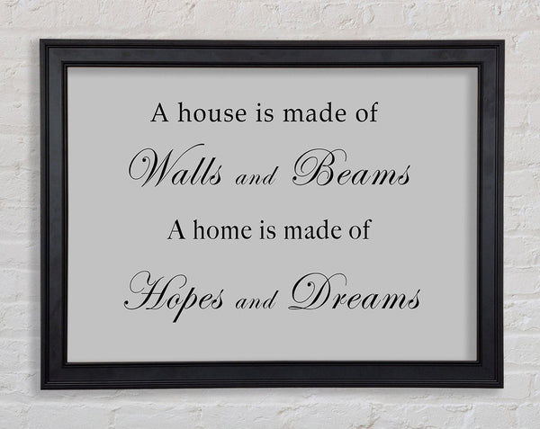 Home Quote Walls n Beams Hopes n Dreams Grey Framed Print