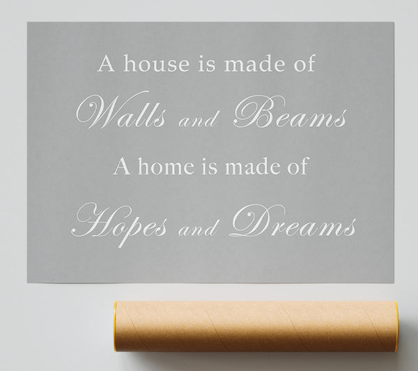 Home Quote Walls N Beams Hopes N Dreams Grey White Giclee Print