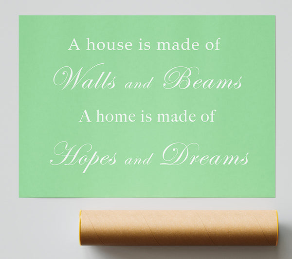 Home Quote Walls N Beams Hopes N Dreams Green Poster