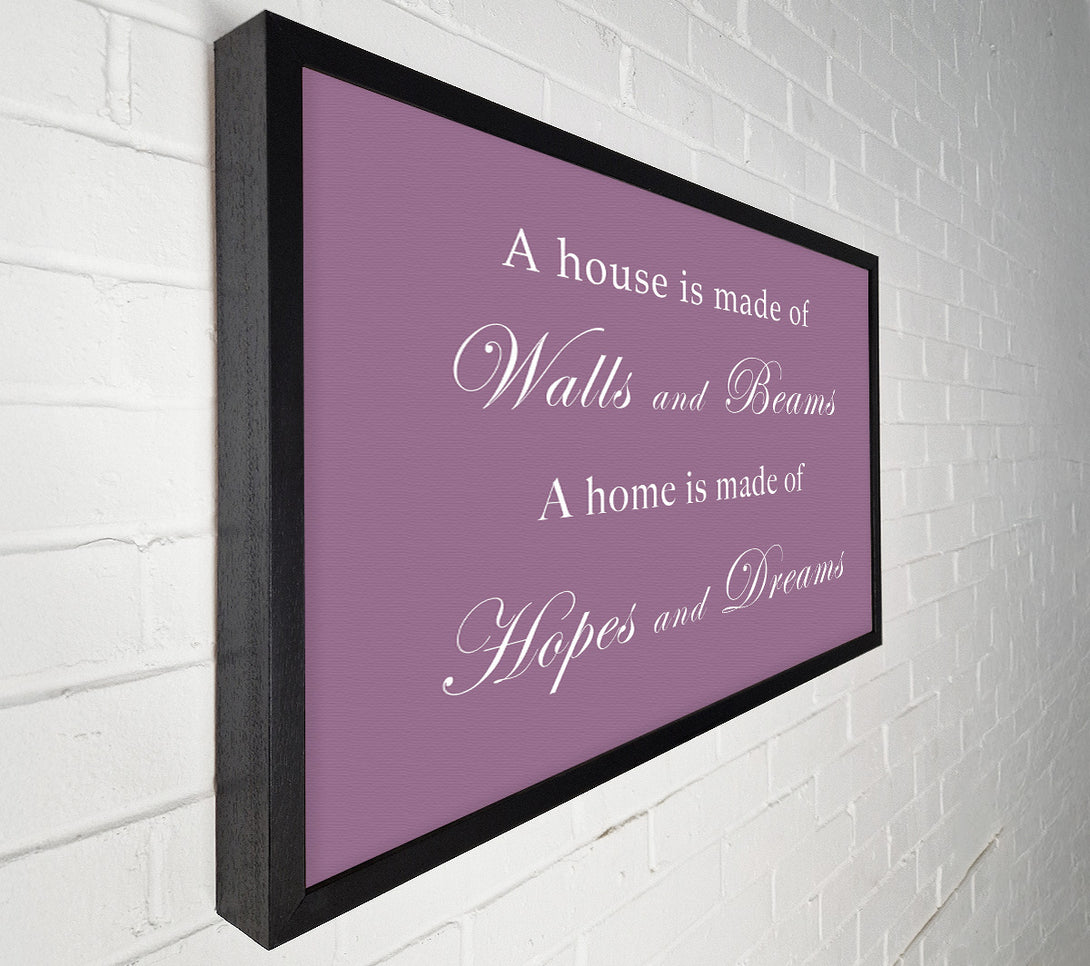  A Canvas Print of Home Quote Walls n Beams Hopes n Dreams Dusty Pink Canvas Art