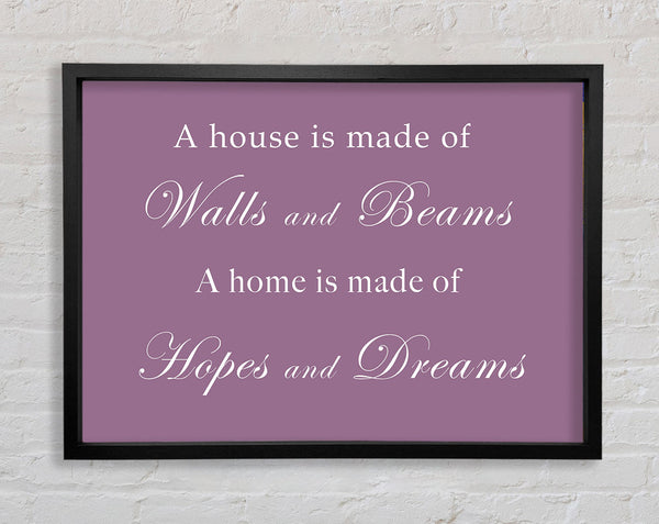 Home Quote Walls n Beams Hopes n Dreams Dusty Pink Framed Print