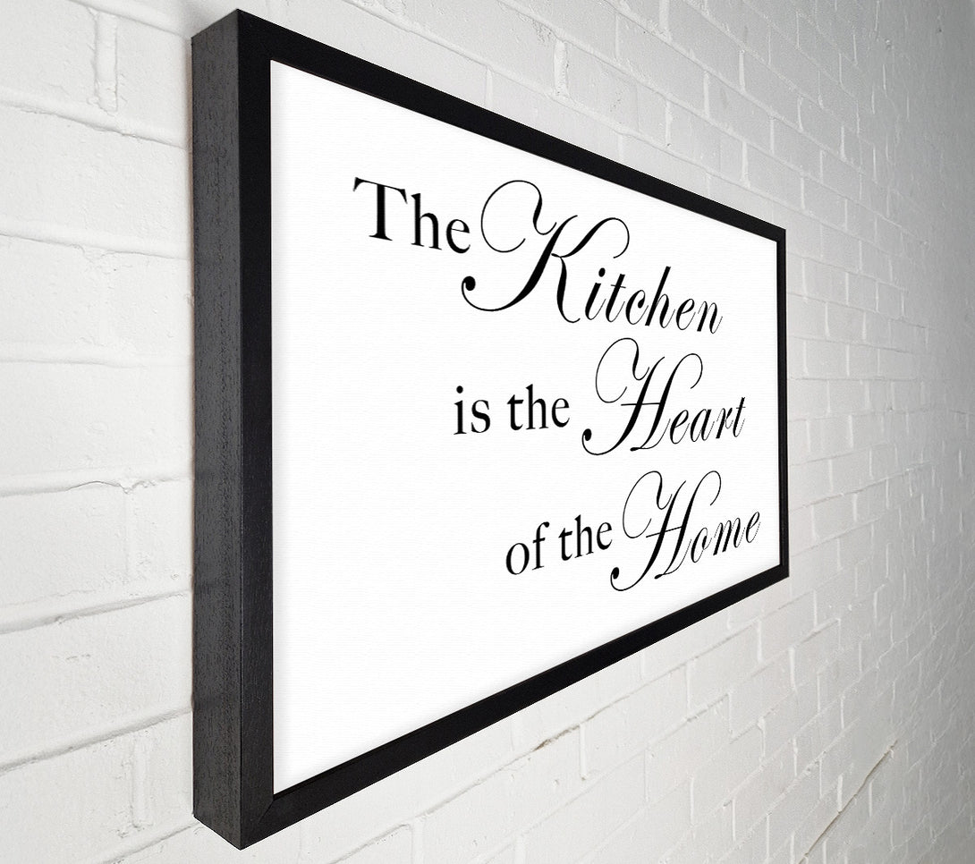  A Canvas Print of Kitchen Quote The Kitchen Is The Heart Of The Home White Canvas Art