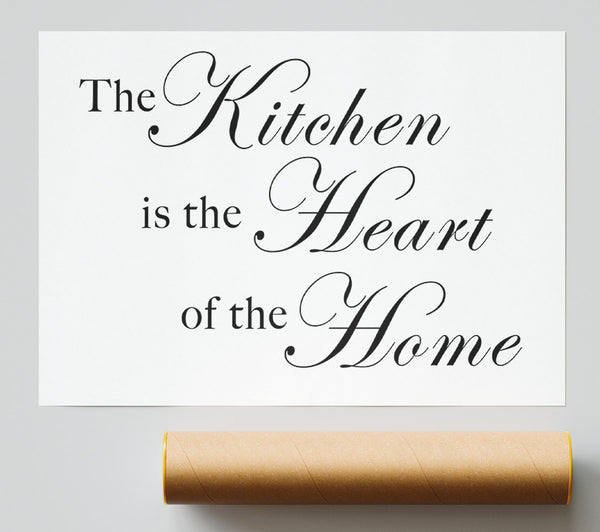 Kitchen Quote The Kitchen Is The Heart Of The Home White Giclee Print