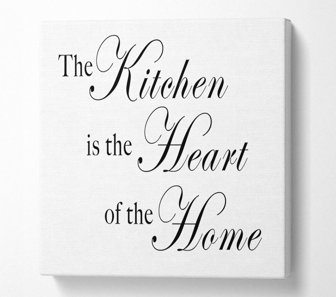  A Canvas Print of Kitchen Quote The Kitchen Is The Heart Of The Home White Canvas Art