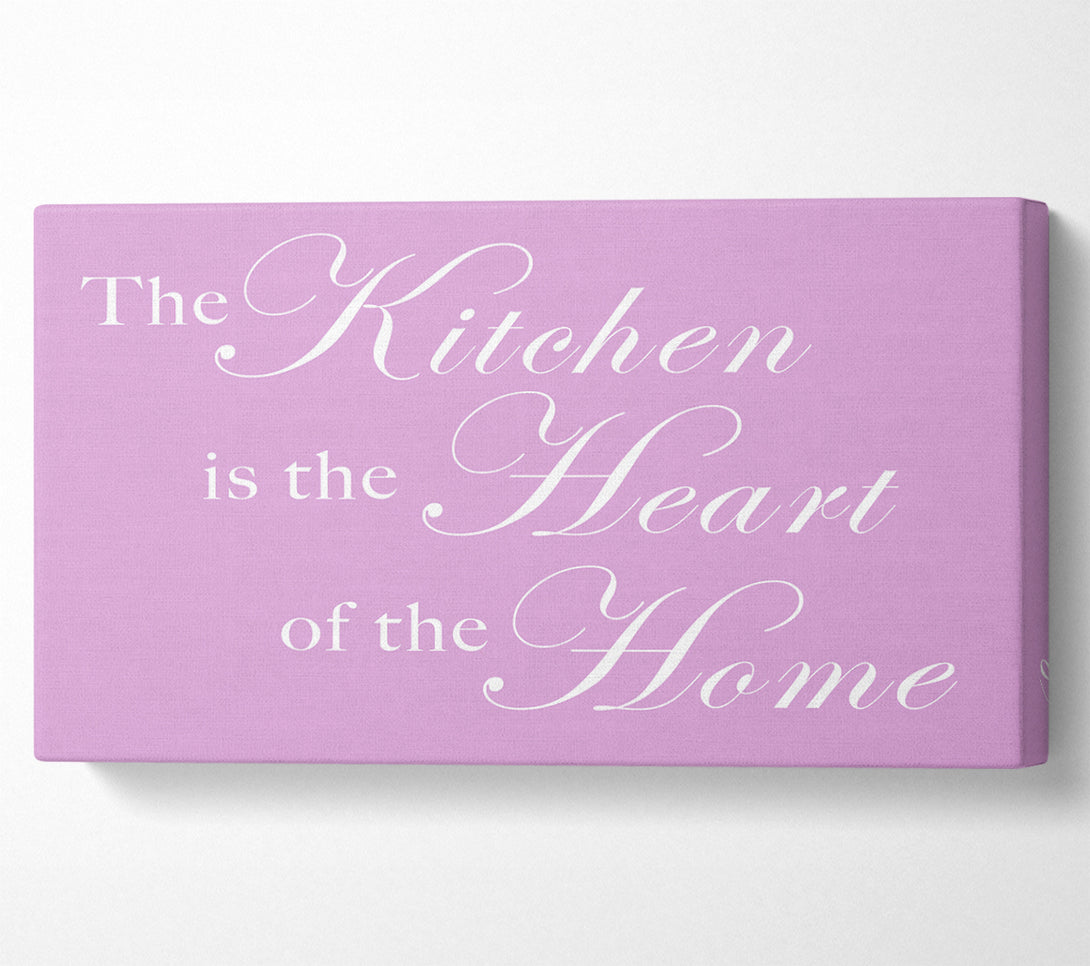  A Canvas Print of Kitchen Quote The Kitchen Is The Heart Of The Home Pink Canvas Art