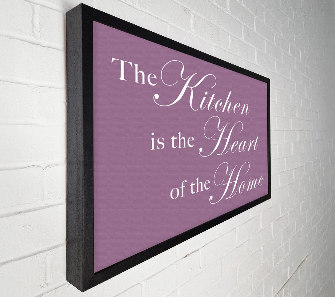 A Canvas Print of Kitchen Quote The Kitchen Is The Heart Of The Home Dusty Pink Canvas Wall Art