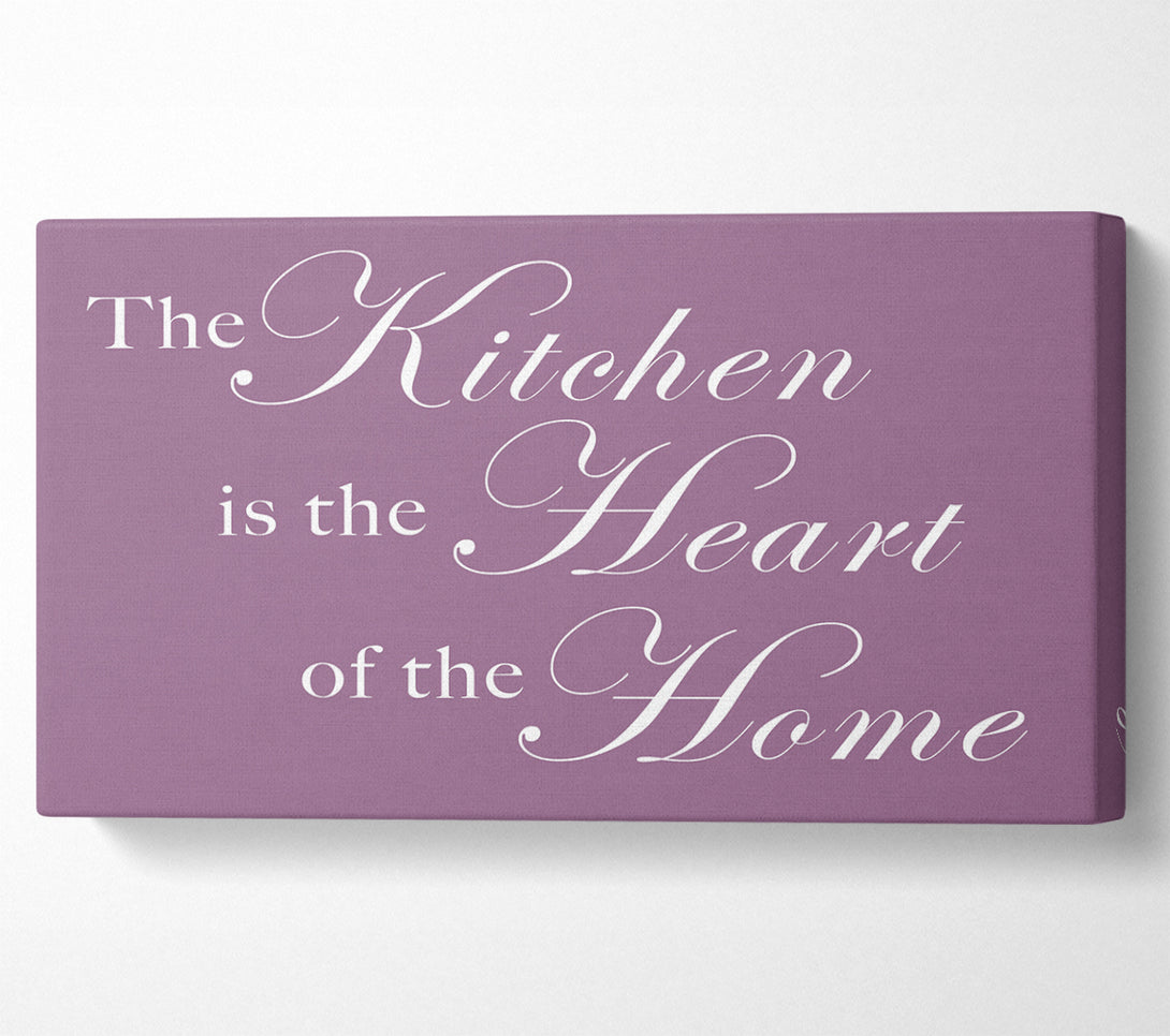  A Canvas Print of Kitchen Quote The Kitchen Is The Heart Of The Home Dusty Pink Canvas Wall Art