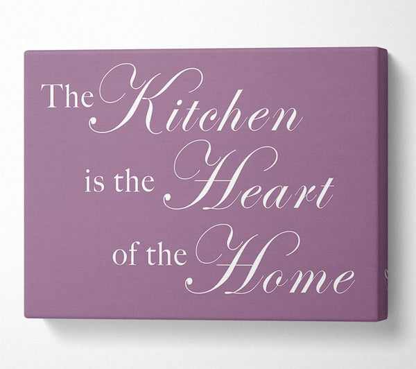  A Canvas Print of Kitchen Quote The Kitchen Is The Heart Of The Home Dusty Pink Canvas Wall Art