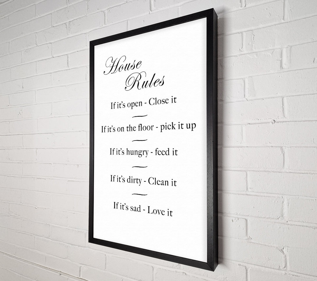  A Canvas Print of House Rules 2 White Canvas Art