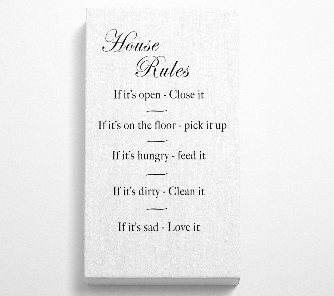  A Canvas Print of House Rules 2 White Canvas Art