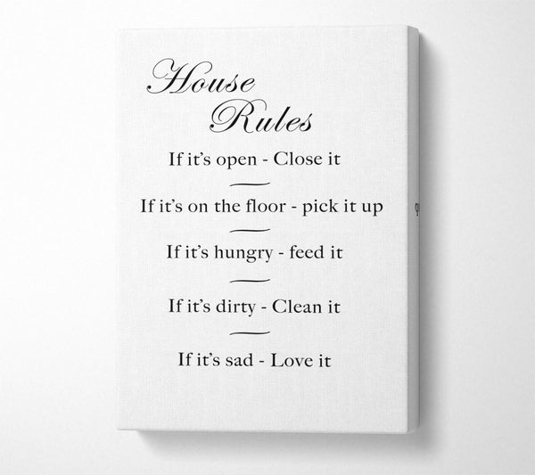  A Canvas Print of House Rules 2 White Canvas Art