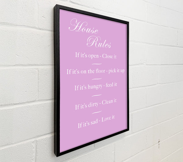 Family Quote House Rules 2 Pink