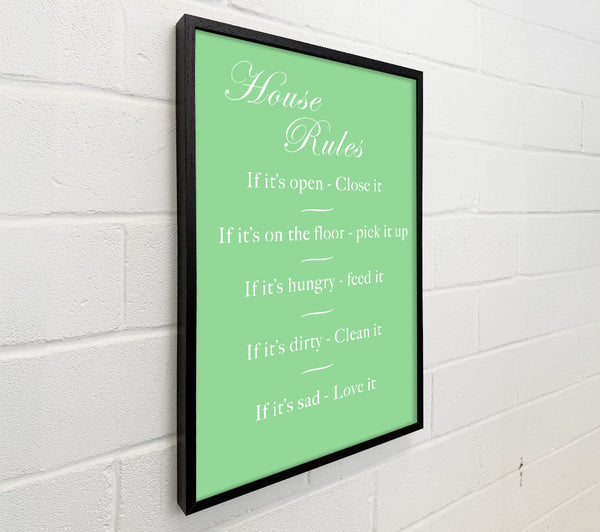 Family Quote House Rules 2 Green