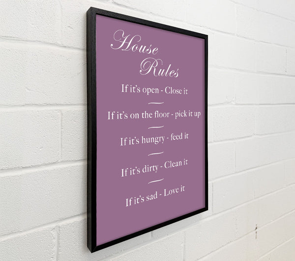 Family Quote House Rules 2 Dusty Pink