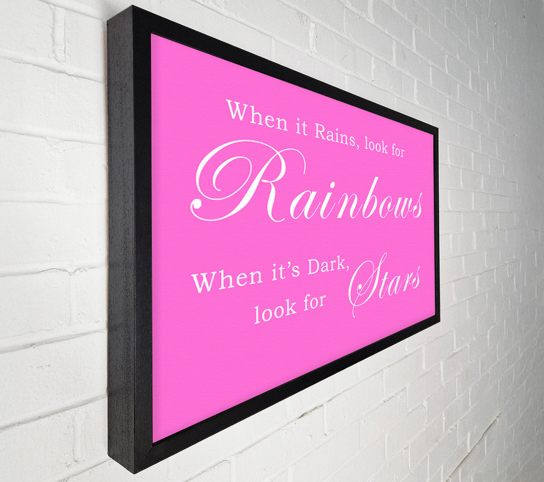  A Canvas Print of When It Rains Look For Rainbows Vivid Pink Canvas Wall Art