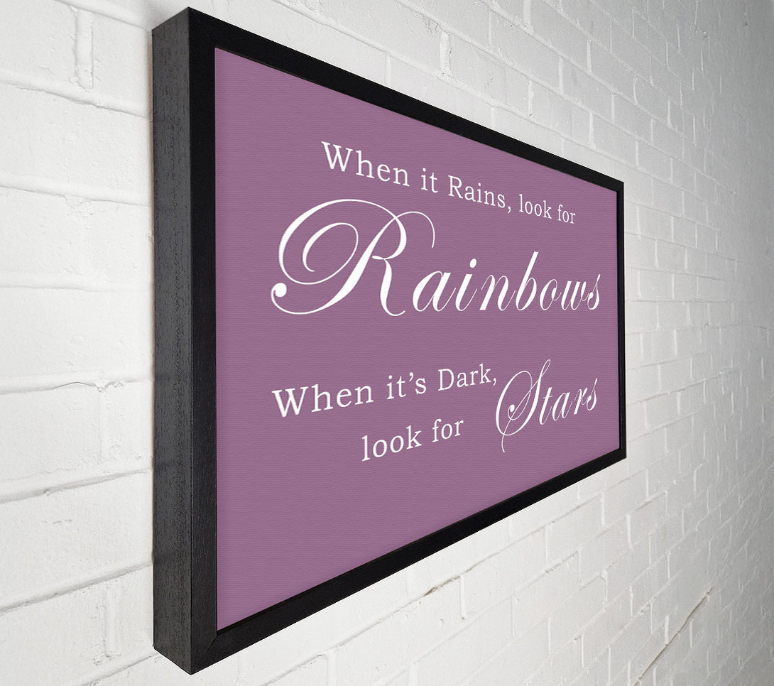  A Canvas Print of When It Rains Look For Rainbows Dusty Pink Canvas Wall Art