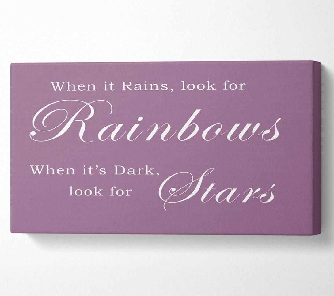  A Canvas Print of When It Rains Look For Rainbows Dusty Pink Canvas Wall Art