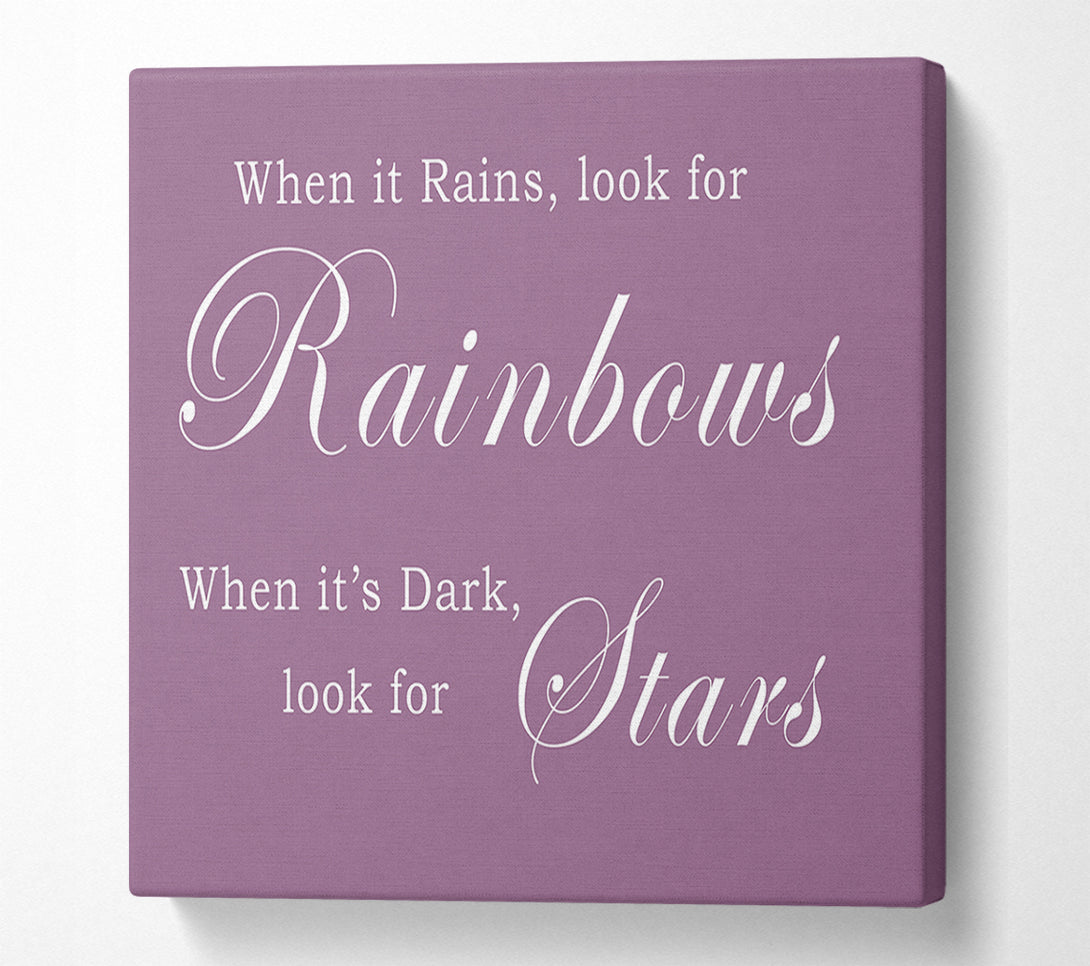  A Canvas Print of When It Rains Look For Rainbows Dusty Pink Canvas Wall Art